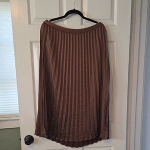 LC Lauren Conrad Pleated High Low Skirt in Brown